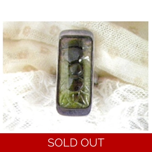 Carved Tourmaline & 925 Sterling Ring